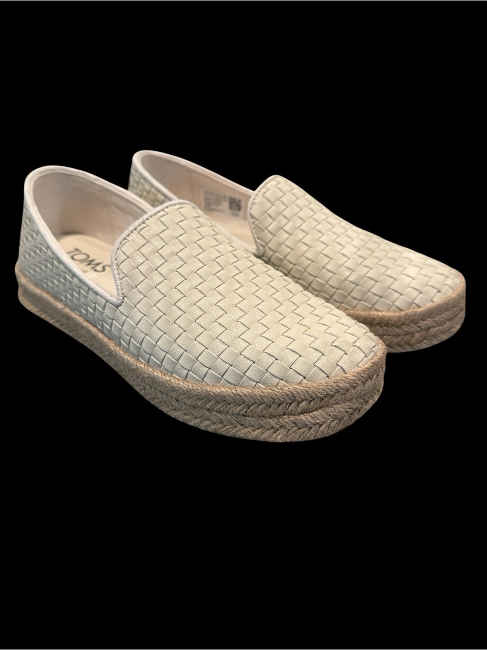 Tom’s Wear Good Woven Espadrille Slip-On Sneakers in Cream Size 5